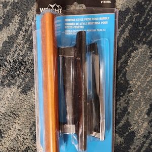 Mortise Patio Door Handle, Wood/Black